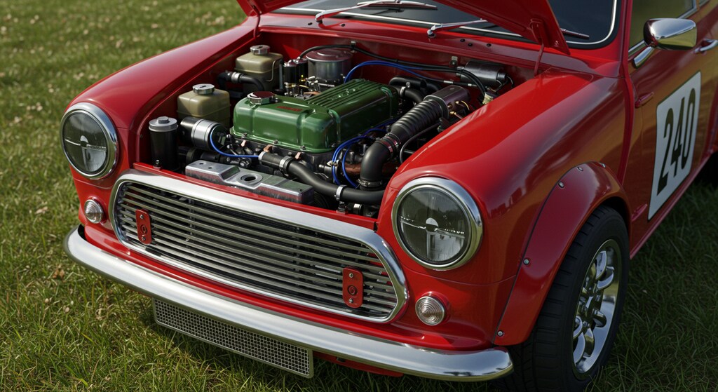 ミニクーパーエンジンルーム