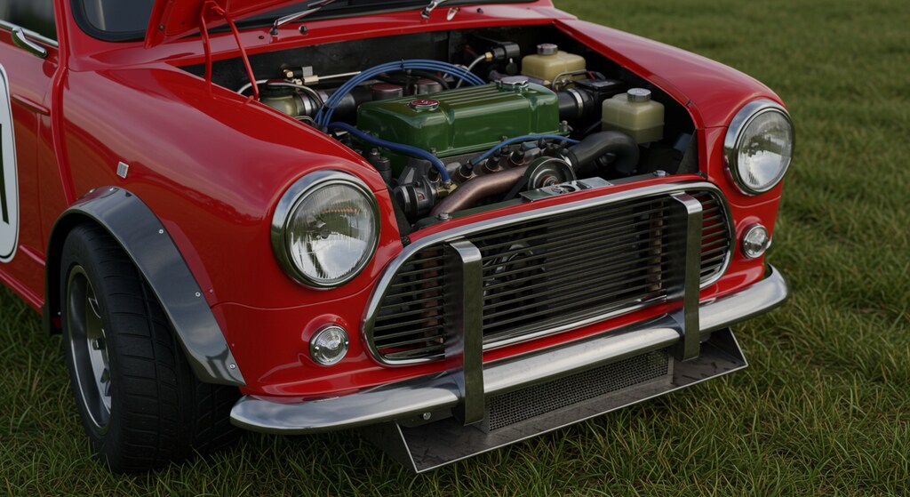 ミニクーパーエンジンルーム