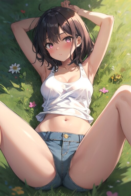 草原で