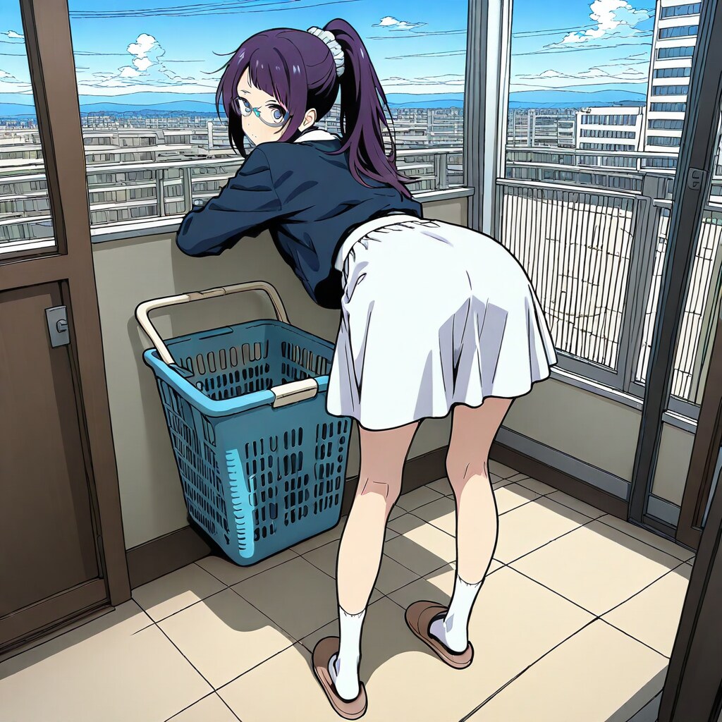 ベランダで休憩中