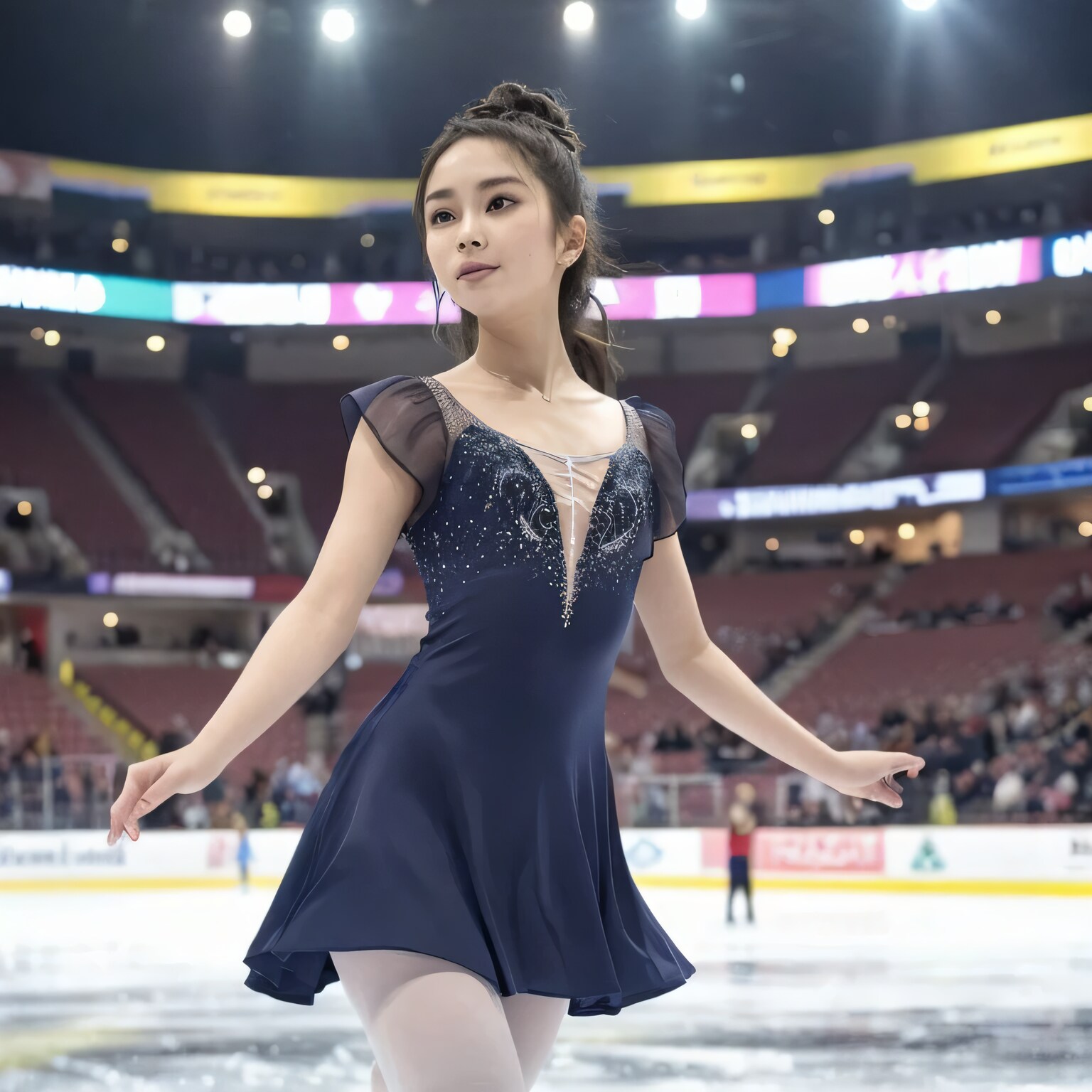 黒髪ロングでフィギュアの美女５７ | の人気AIイラスト・グラビア