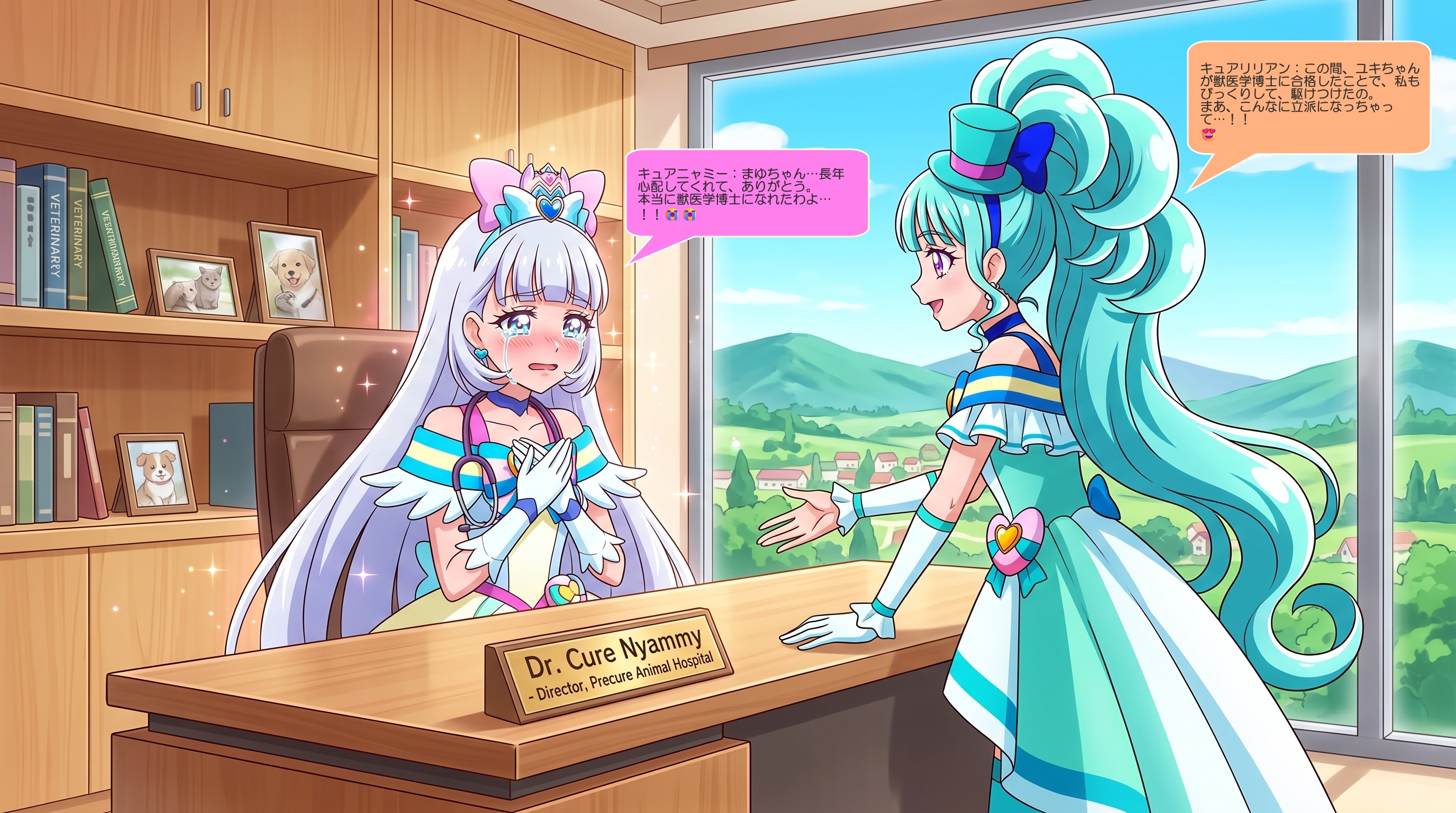 キュアニャミー、キュアリリアンに激励を受けて感涙する