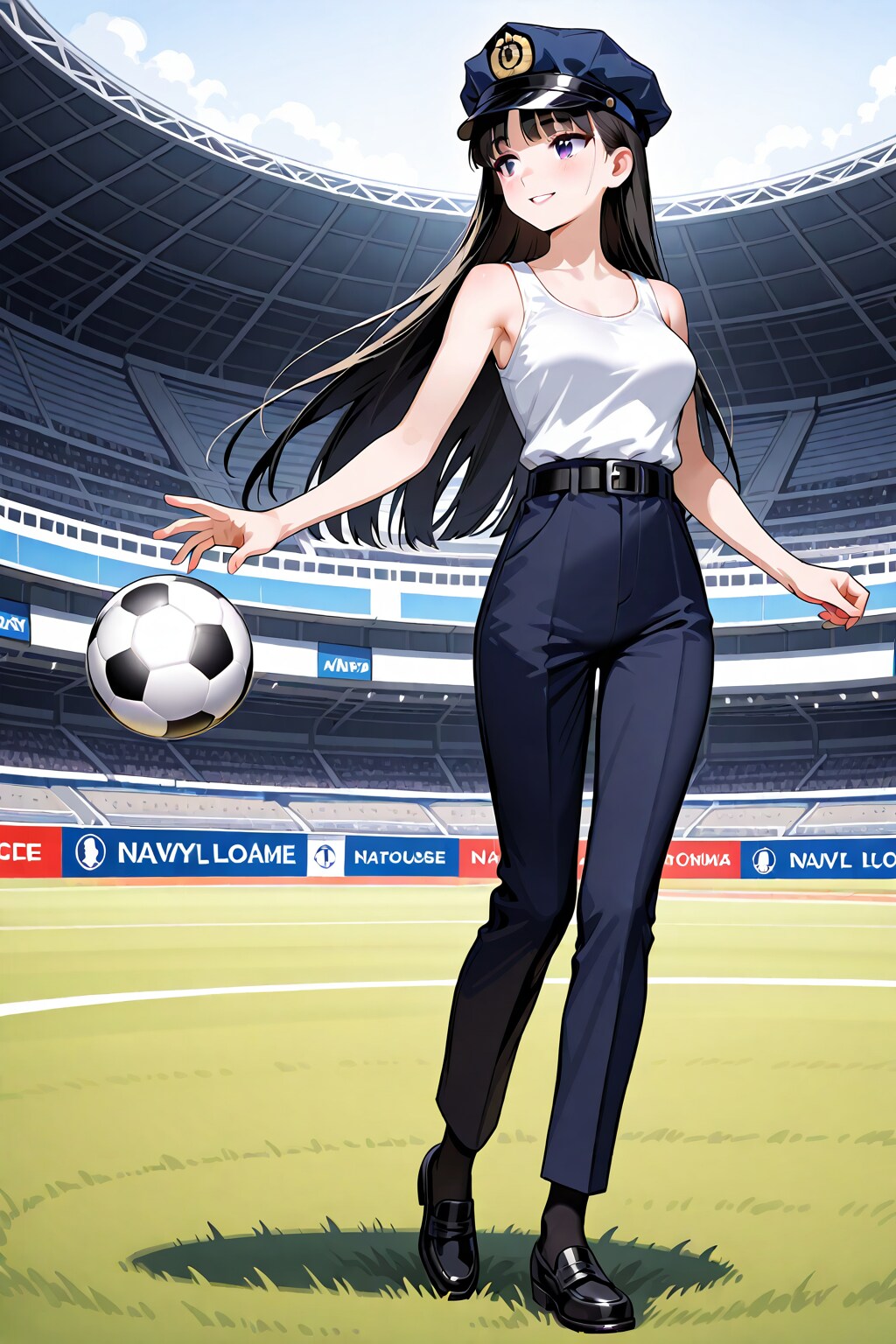 かっこかわいい婦警姫神英梨菜のサッカー