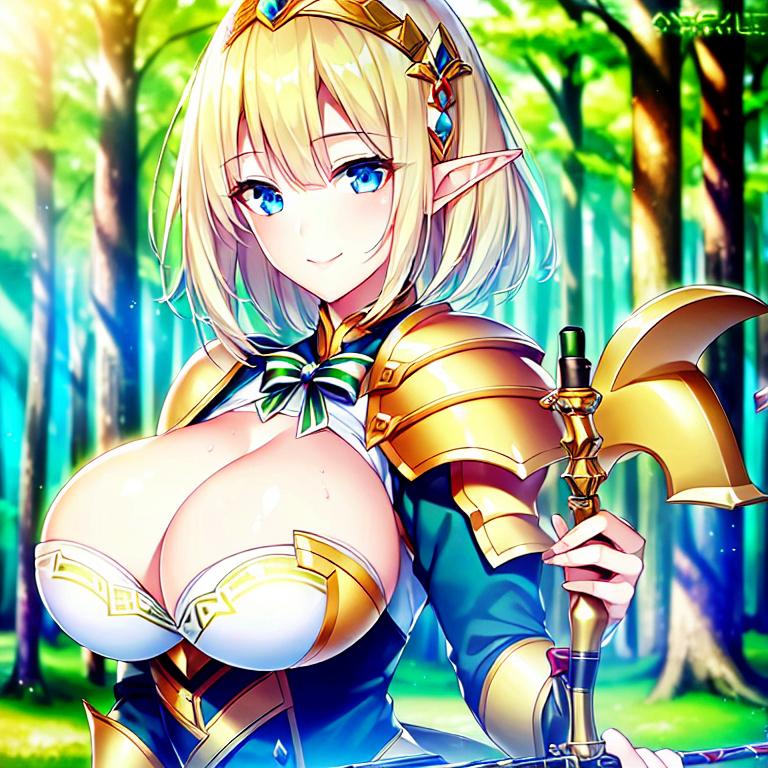 短髪巨乳エルフちゃん（5枚