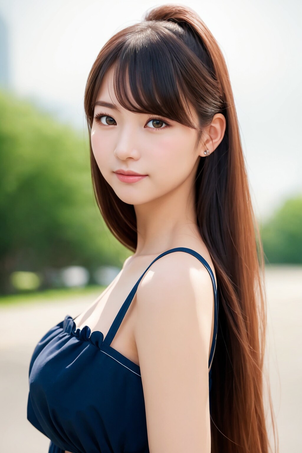 黒髪ストレートロングヘアー