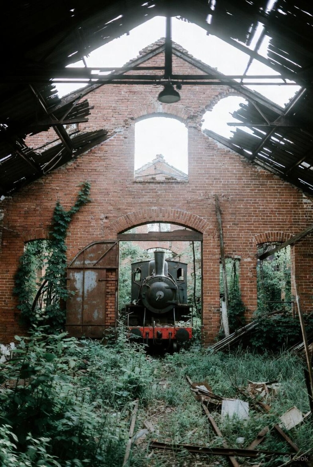 機関車と整備場