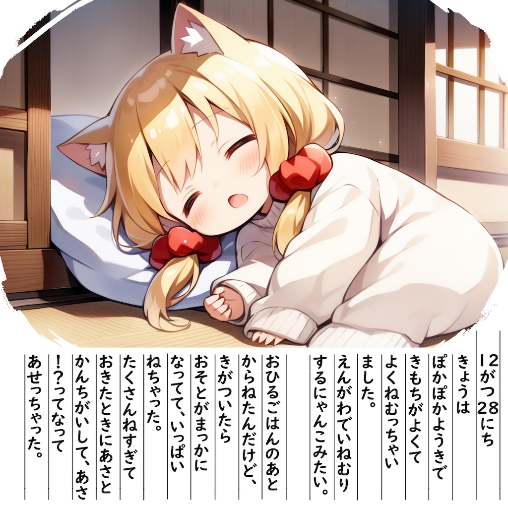 【絵日記】いっぱいねたよ