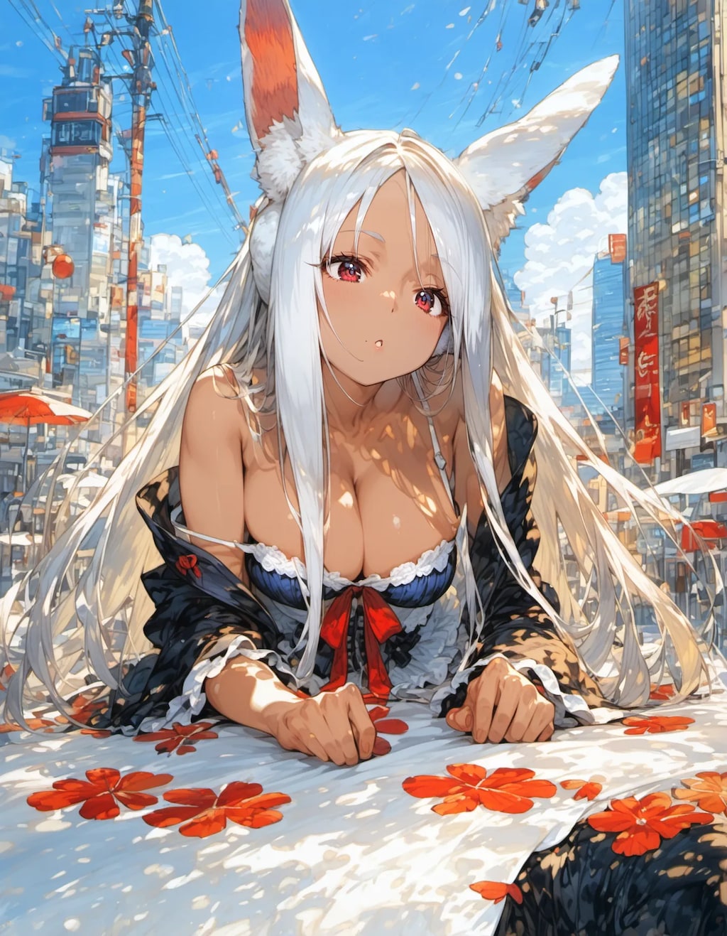 Tan Bunny in the Urban Landscape