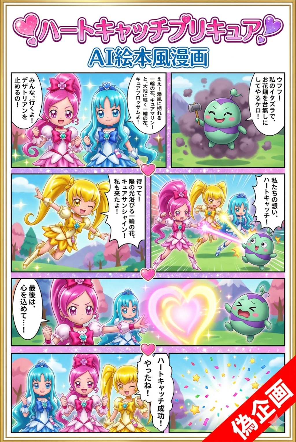 ハートキャッチプリキュア　AI絵本風漫画