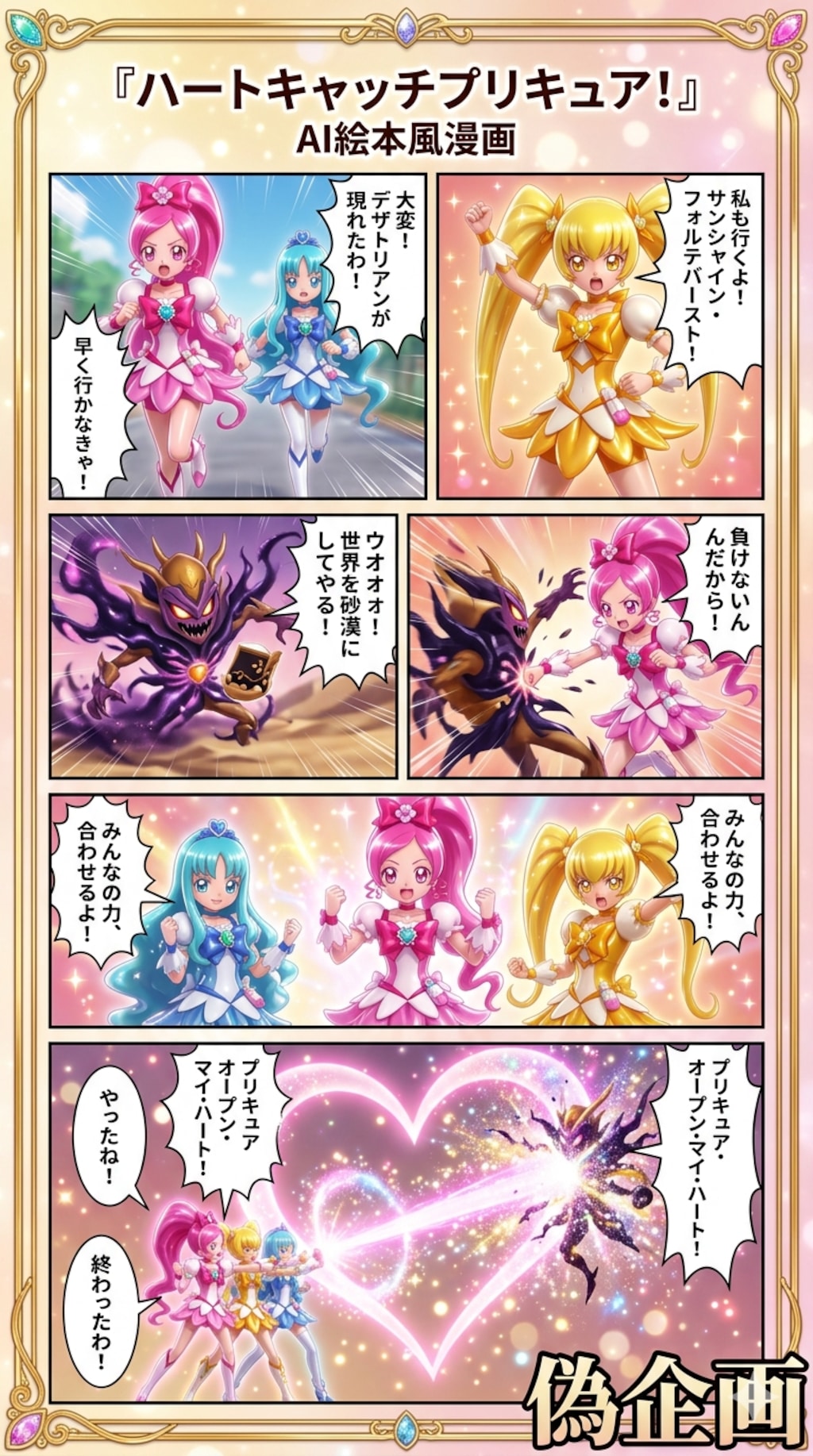 ハートキャッチプリキュア　AI絵本風漫画