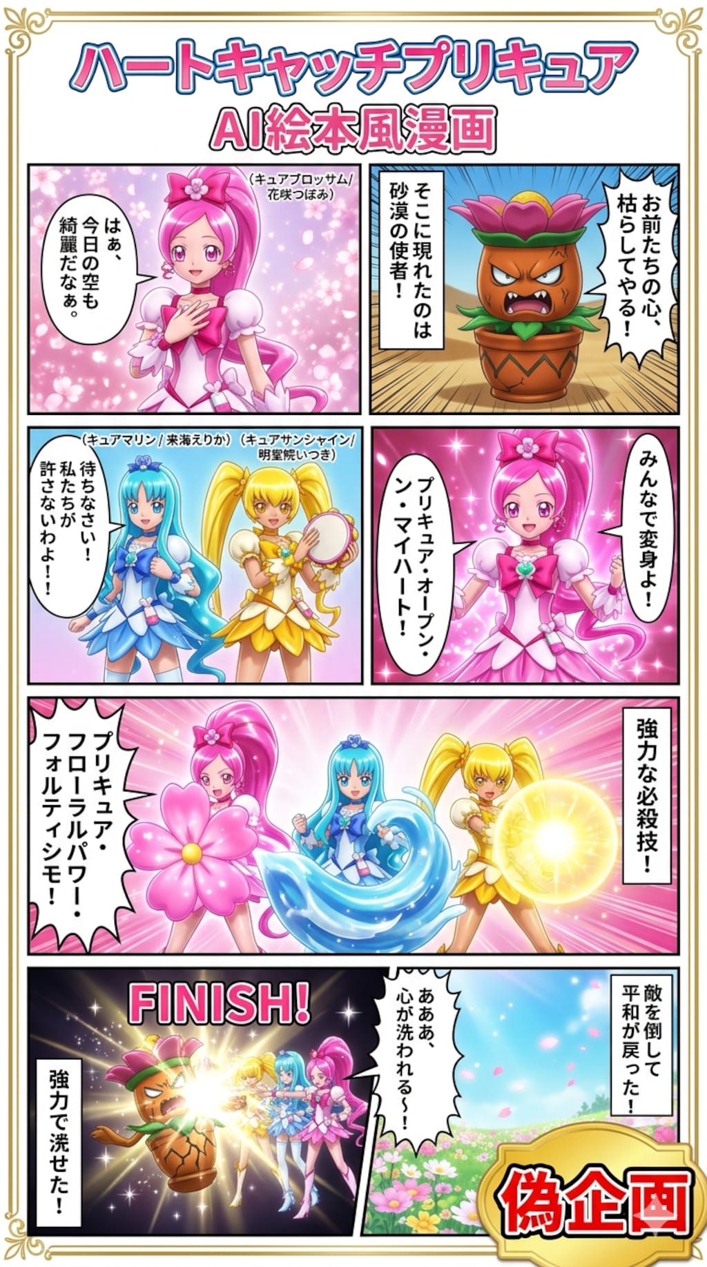 ハートキャッチプリキュア　AI絵本風漫画
