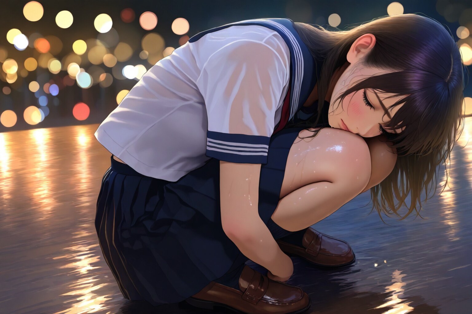 夜に溶ける静寂 | の人気AIイラスト・グラビア