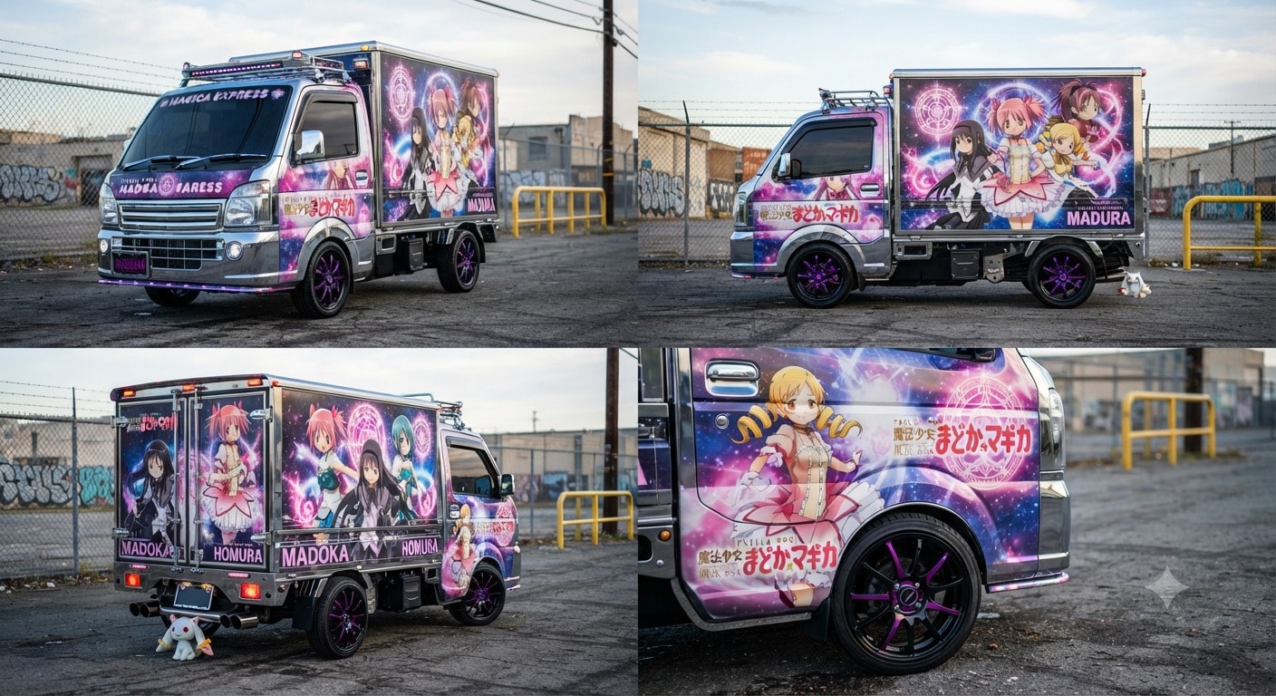 まどマギ痛車キャリイトラック | の人気AIイラスト・グラビア