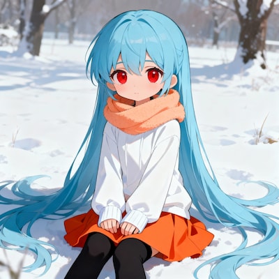 ここだけ真冬で困惑する萌え袖ちゃん