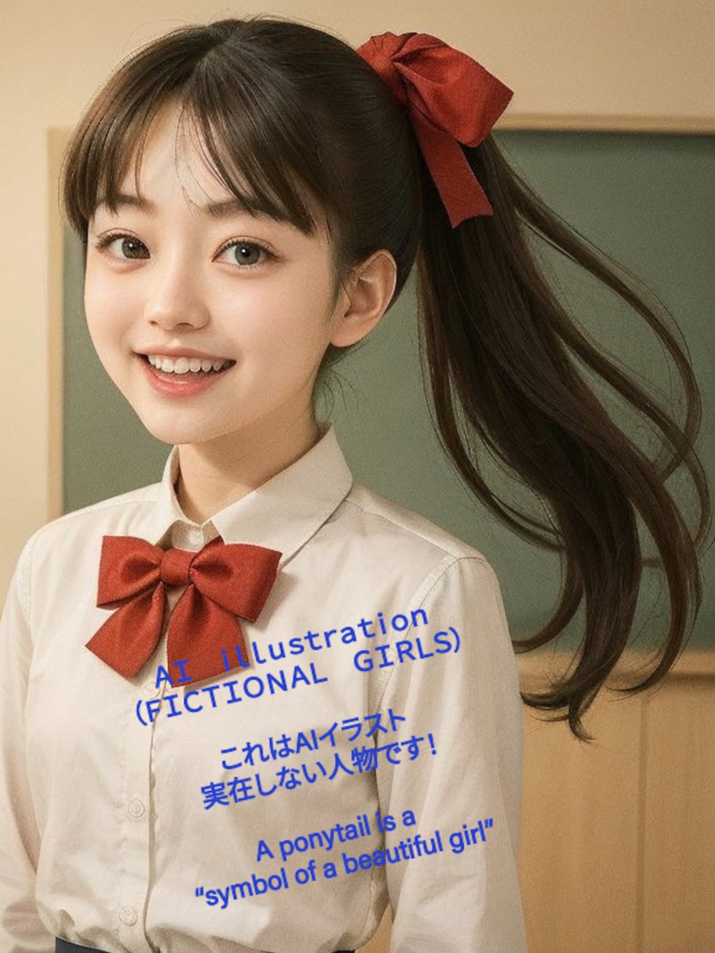 ポニーテール美少女の揺れる髪