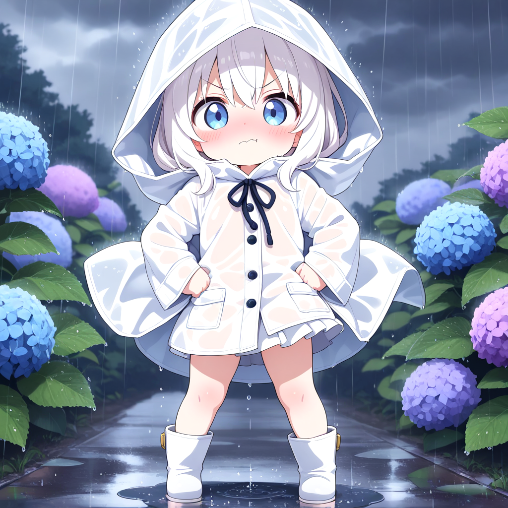 雨が降ってしまってムクれる、てるてる坊主ちゃん