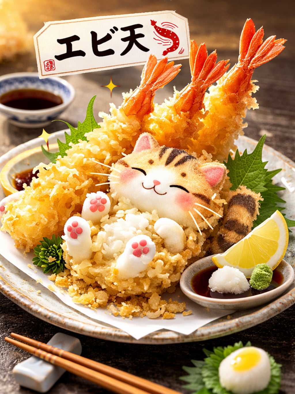 猫の天ぷら盛り合わせ