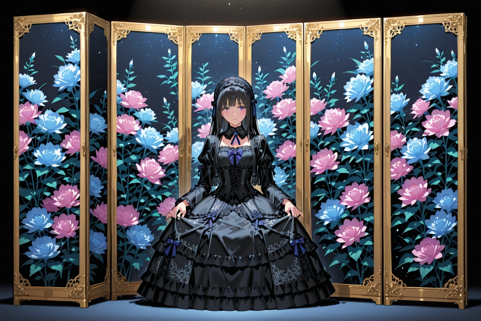 -ゴスロリ屏風- | の人気AIイラスト・グラビア