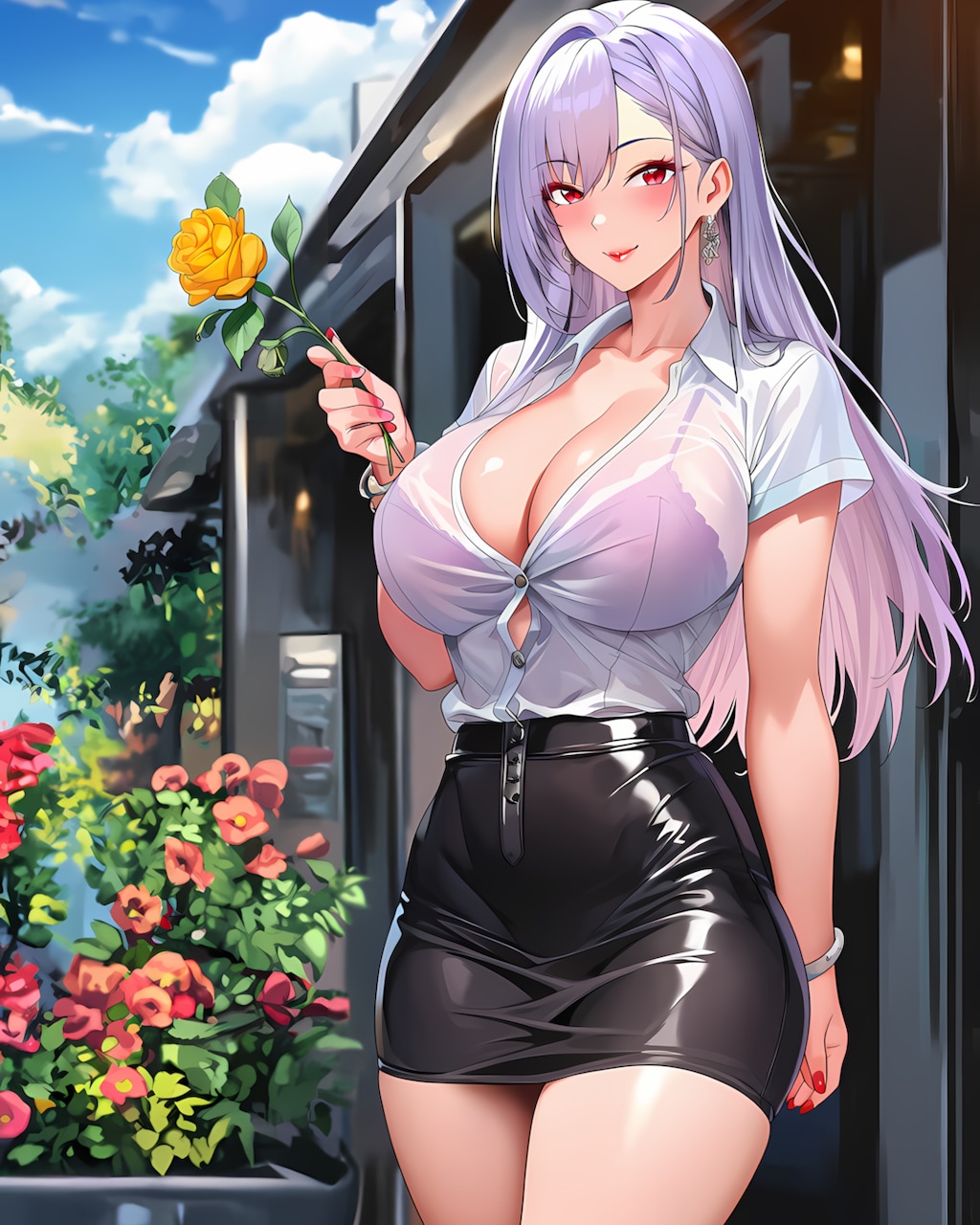 イエローローズデー🌹朝の花屋で一輪選ぶミレナ✨
