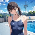旧スクール水着少女 2枚目
