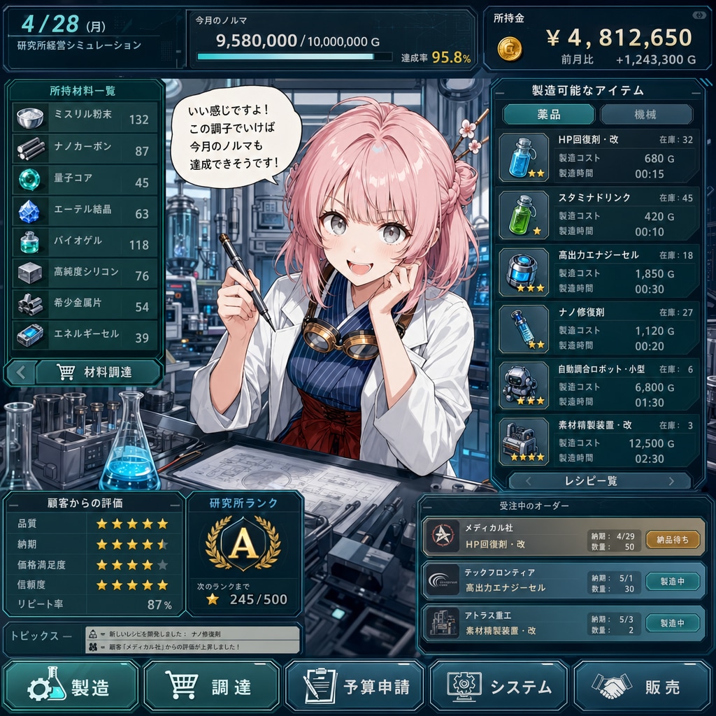 経営SLGと化した発明家少女(企画参加)