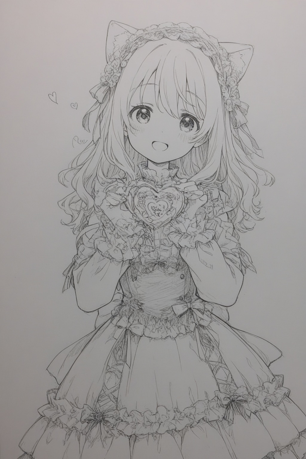 手描き風猫耳少女