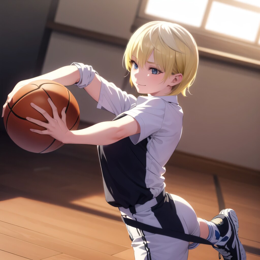 金髪ボブでユニフォームの少女５