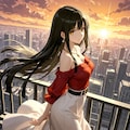 夕陽と黒髪の美少女(モデル：さくら) 4枚目