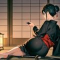 日本酒を嗜む女侍 3枚目