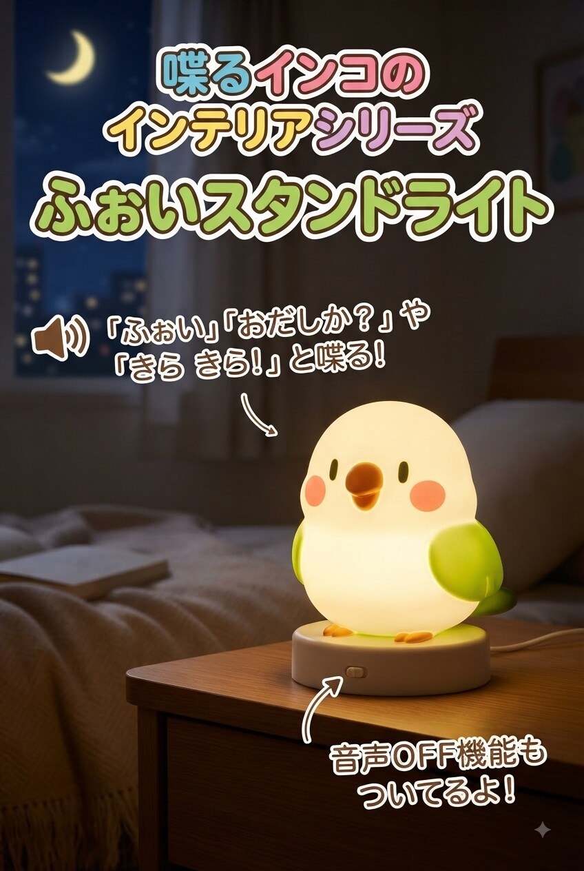喋るインコのふぉいスタンドライト | の人気AIイラスト・グラビア