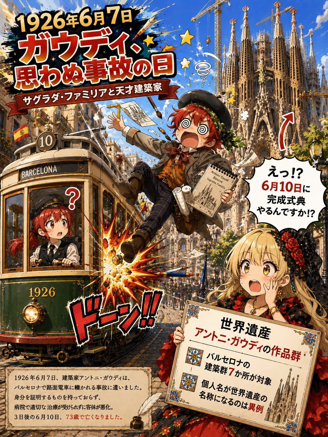 6月7日はガウディが路面電車に轢かれた日