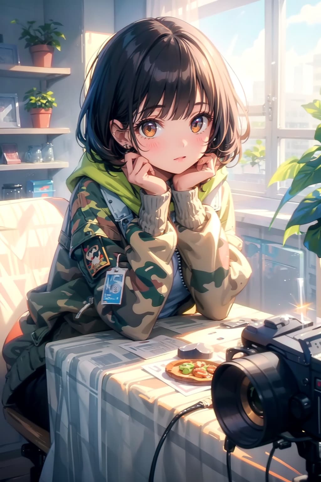 肘をついて座る子 | の人気AIイラスト・グラビア