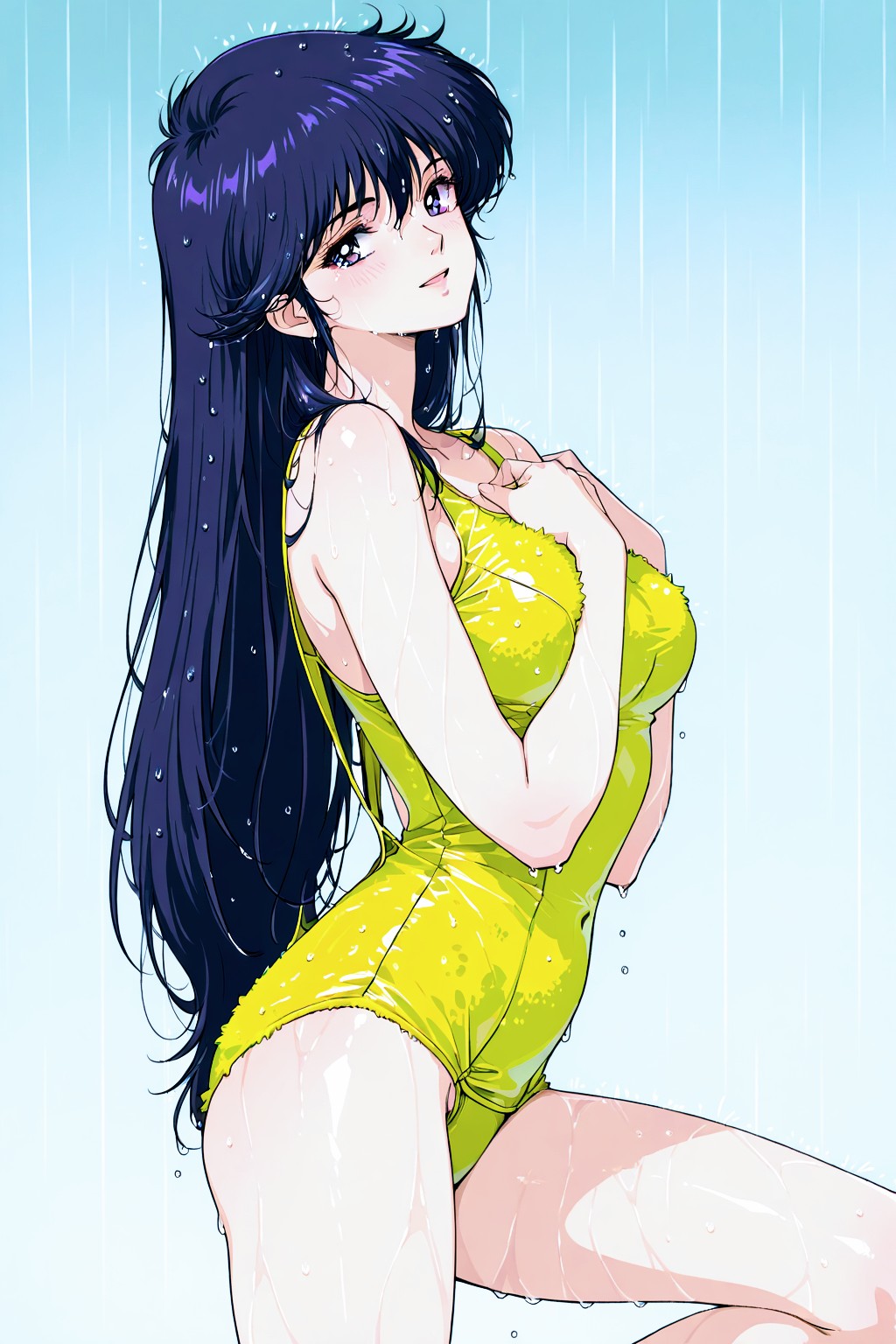 APRICOT  80年代アニメ風(雨の中で川遊び)