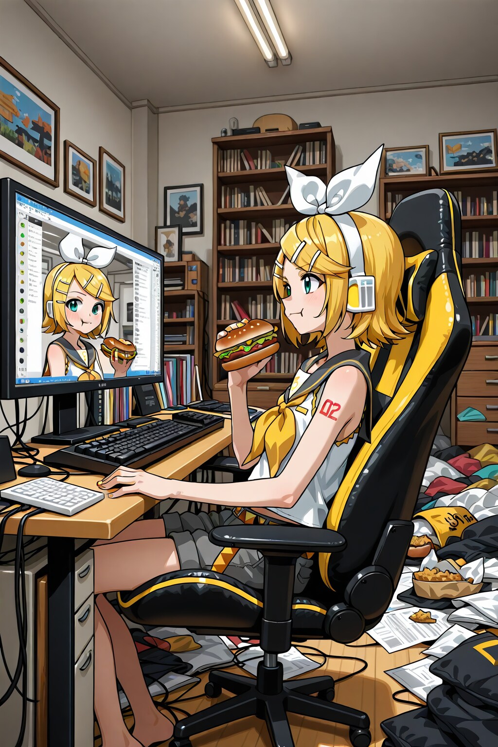 鏡音リン１００ | の人気AIイラスト・グラビア