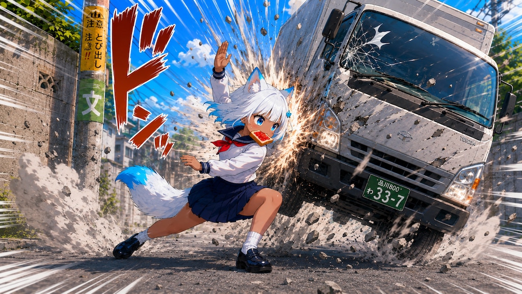 トーストランニング白狐ちゃん
