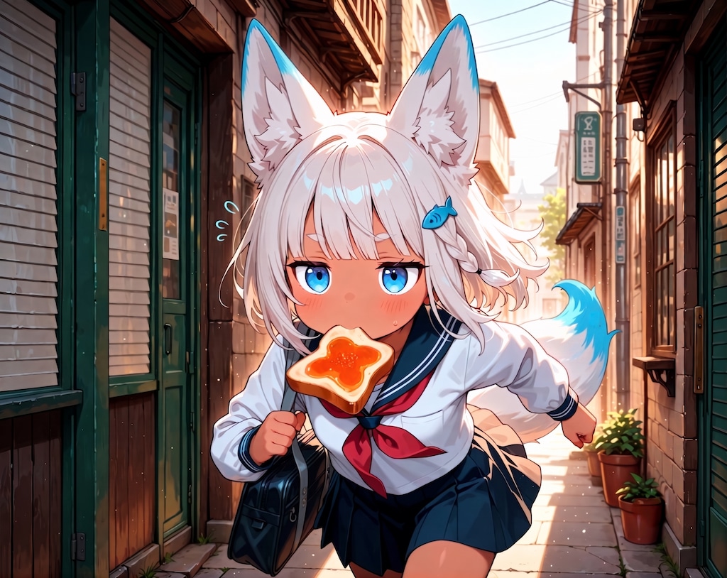 トーストランニング白狐ちゃん