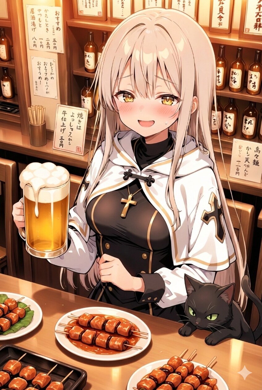 ジルリィちゃん　ビールに夢中