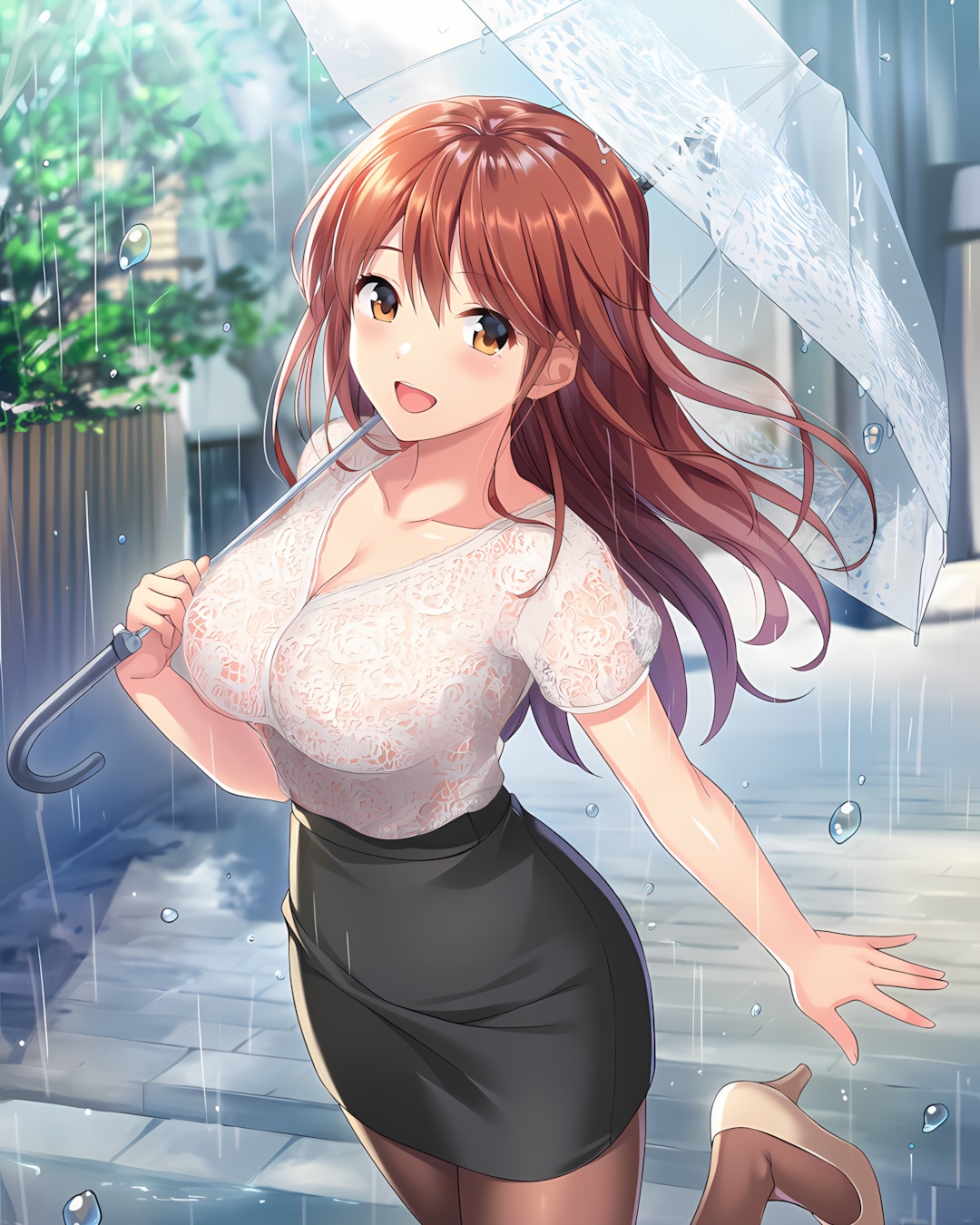 ☔雨の日の朝もノノカと一緒なら晴れ気分✨ | の人気AIイラスト・グラビア