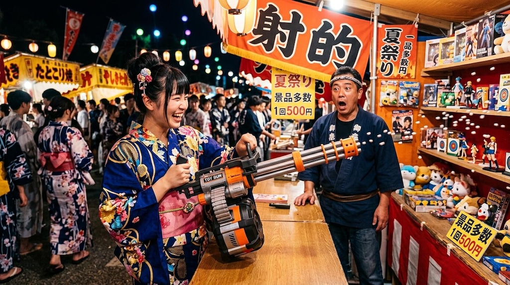 射的で景品 Get！