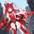 魔法少女系ケモミミパワードスーツ（レッド） 6枚目