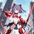 魔法少女系ケモミミパワードスーツ（レッド） 5枚目