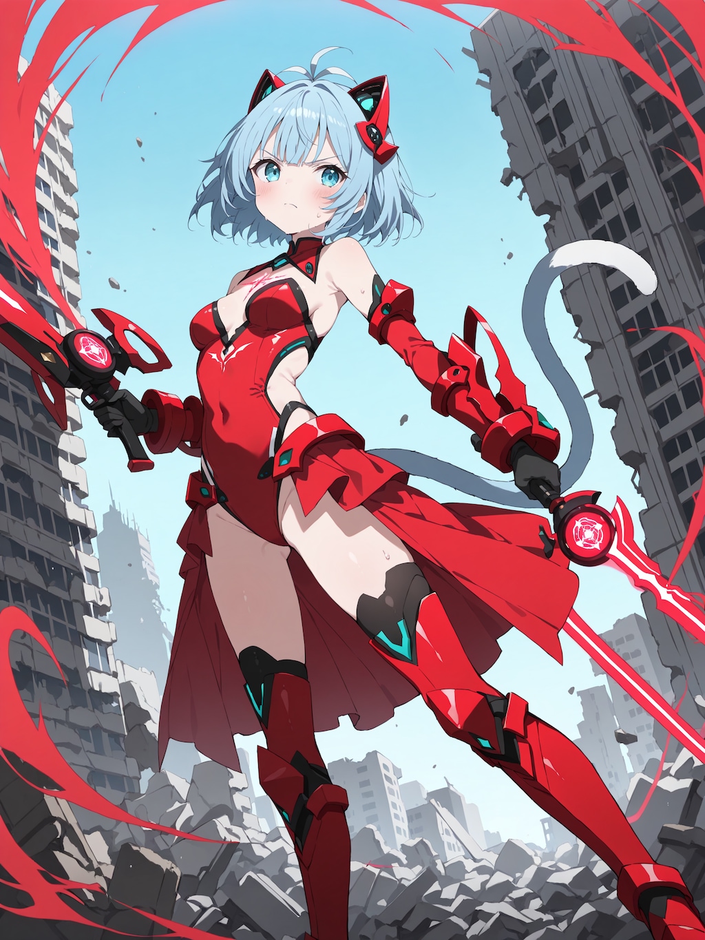 魔法少女系ケモミミパワードスーツ（レッド）