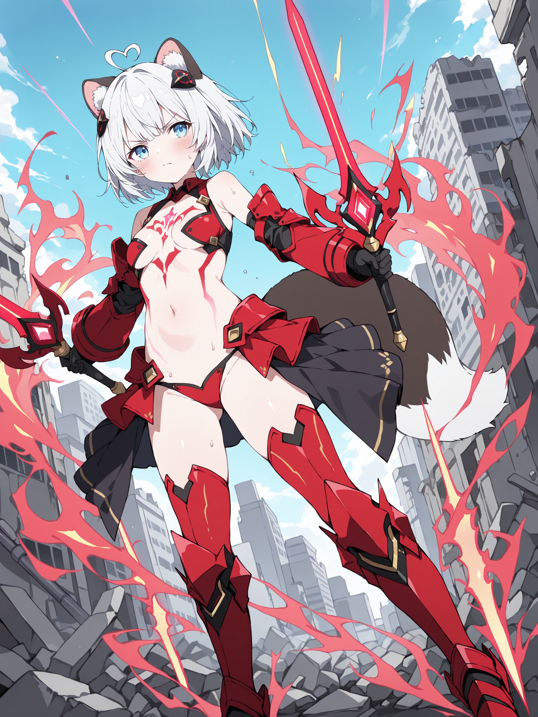 魔法少女系ケモミミパワードスーツ（レッド）