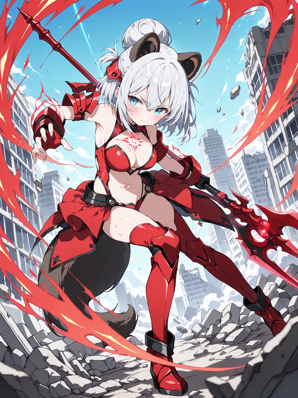 魔法少女系ケモミミパワードスーツ（レッド）