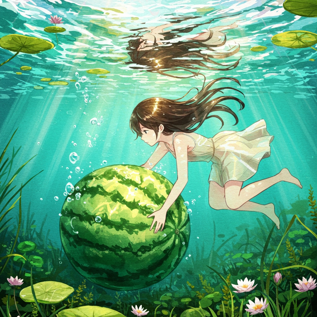 スイカを冷やす