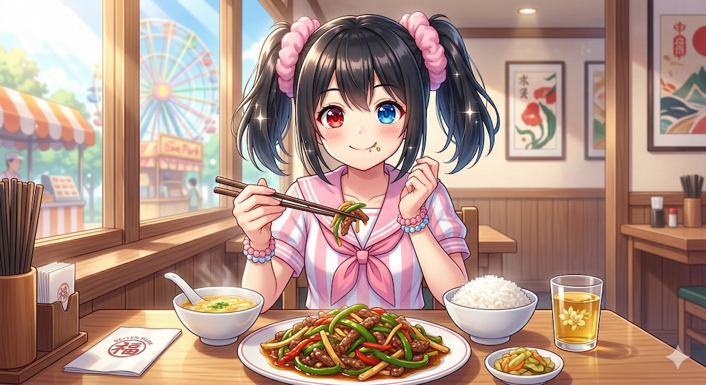 今日のお昼はチンジャオロースーです