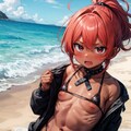 褐色剛毛筋肉貧乳デカ乳輪陥没乳首ちゃん（赤） 2枚目
