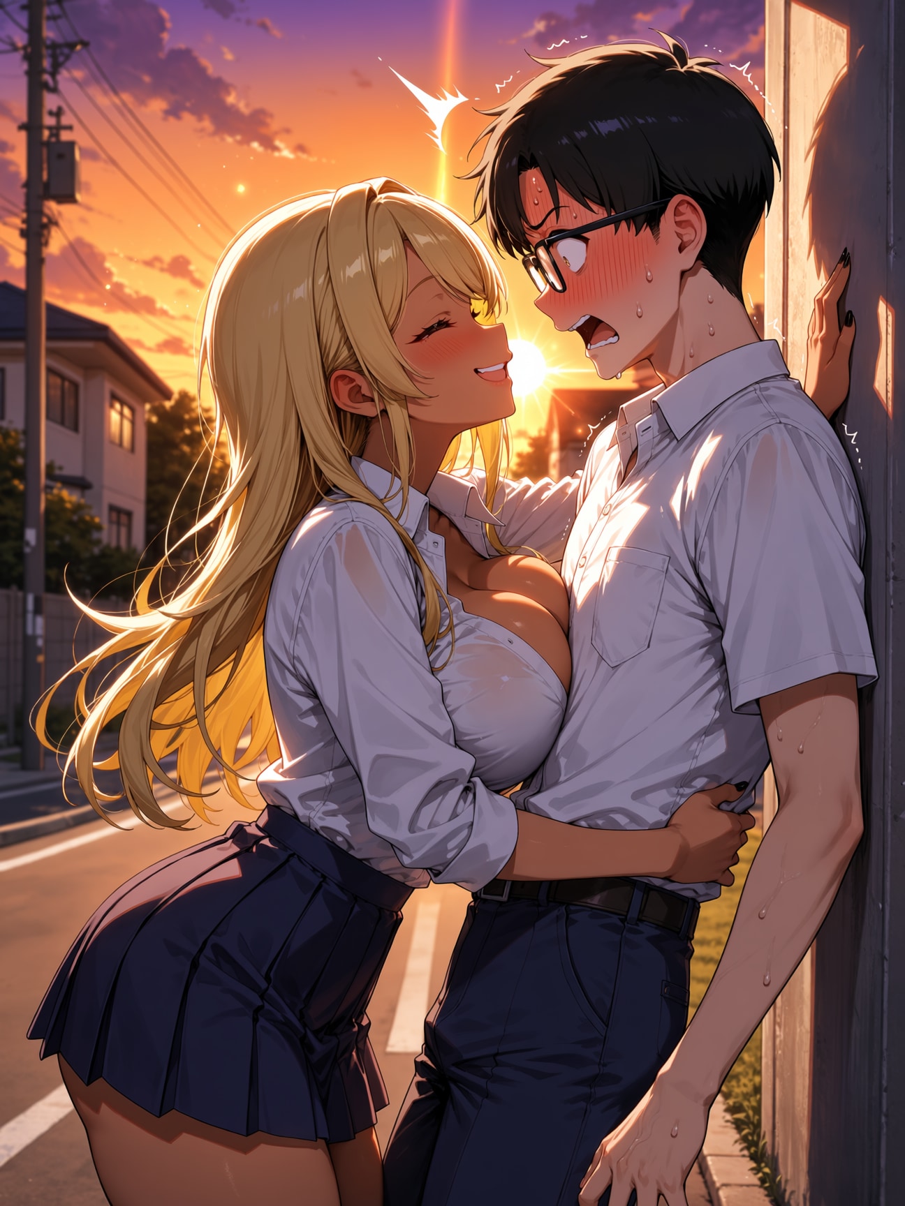 夕暮れの黒ギャル