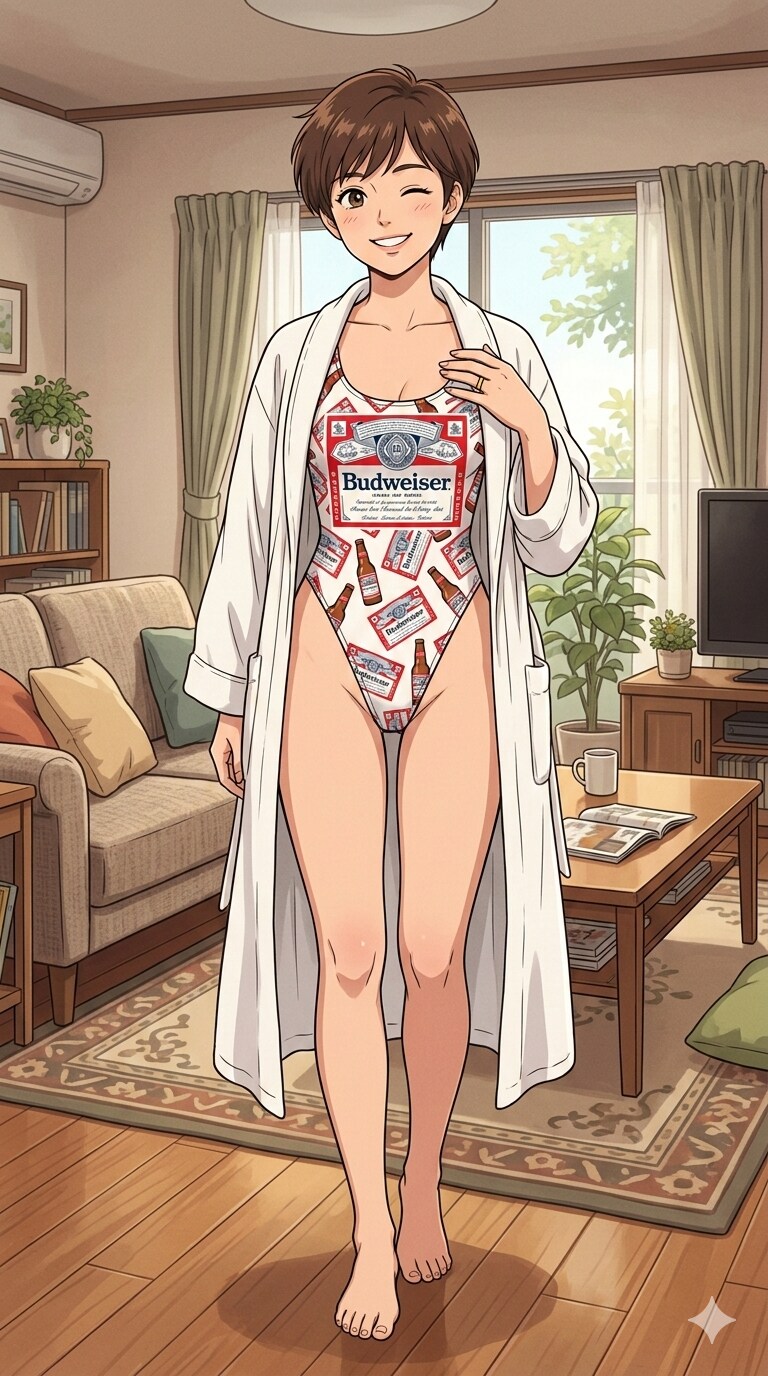 バドの水着の人妻さん