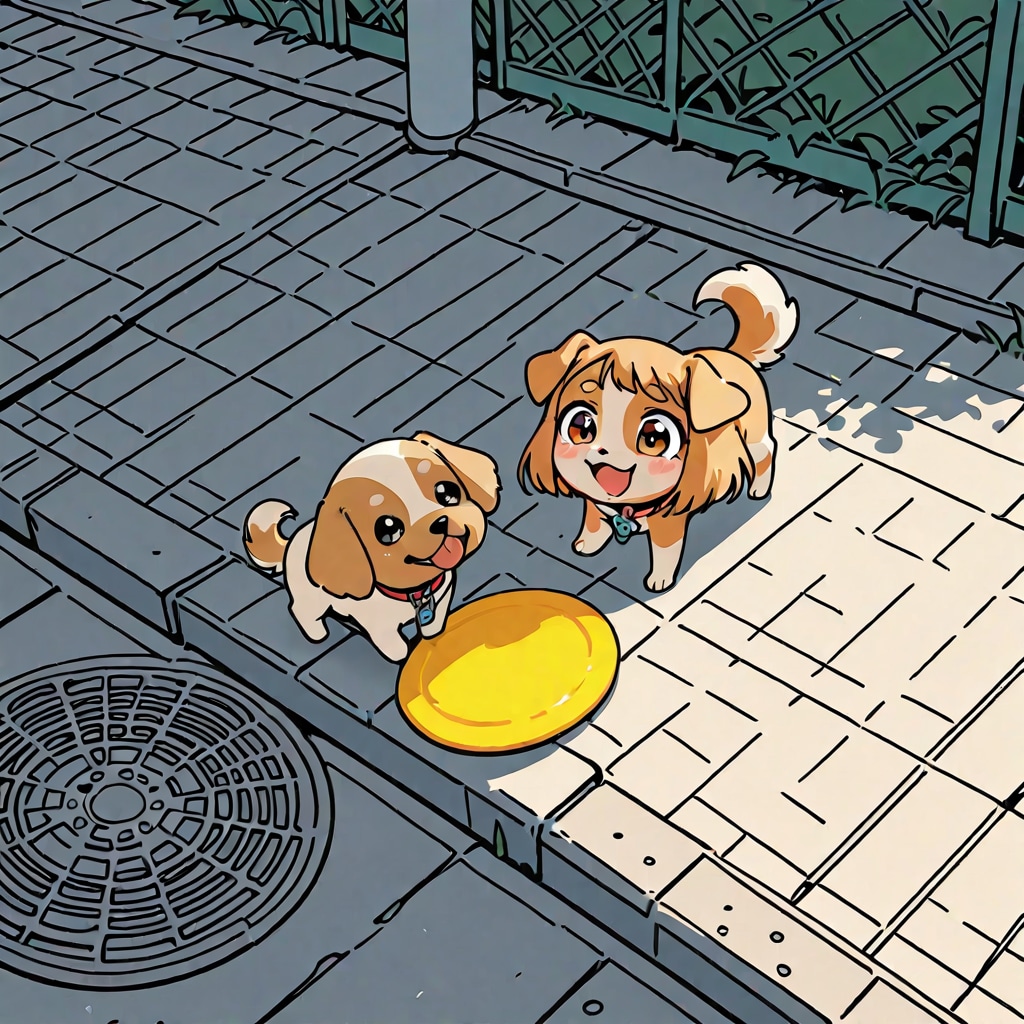 わんことフリスビー